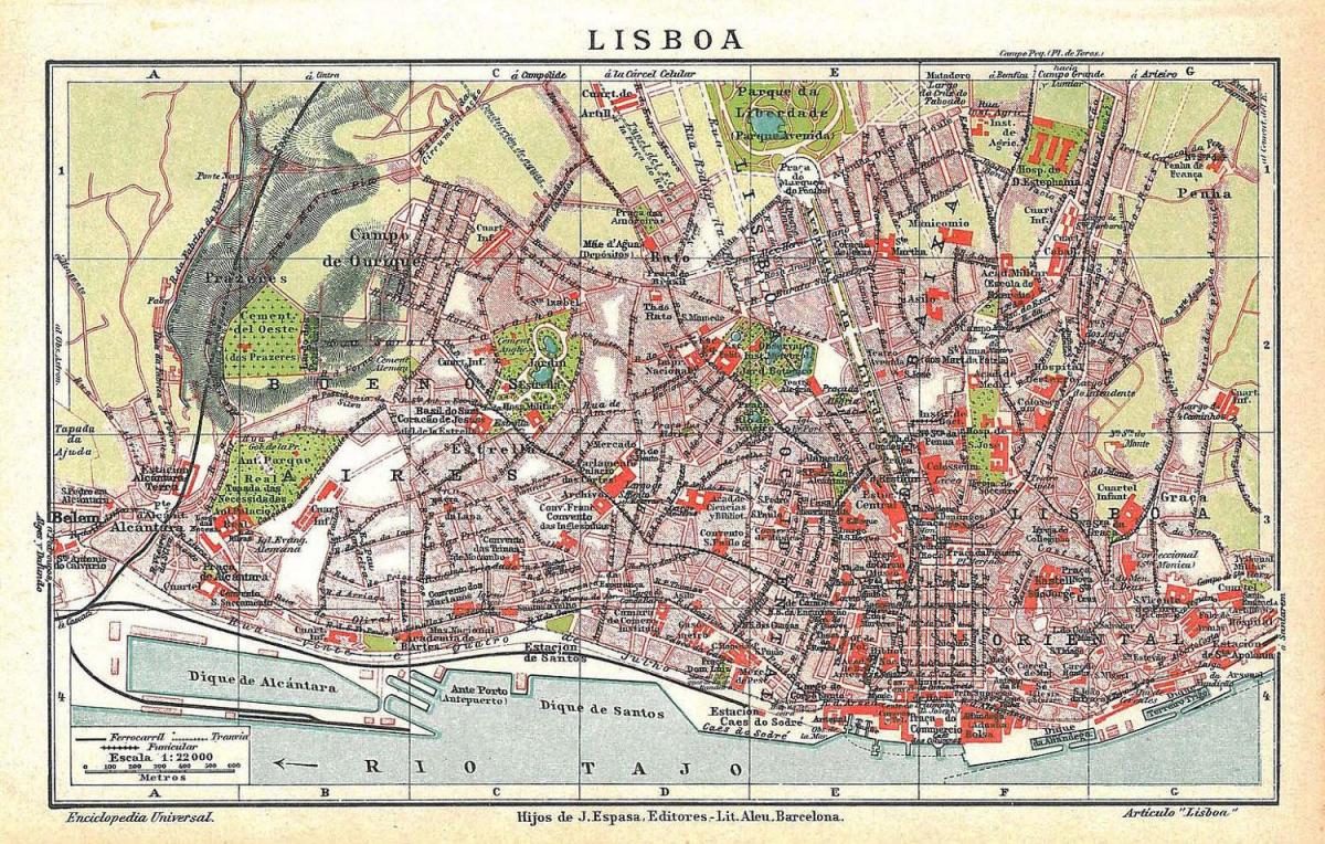 mappa di lisbona, città vecchia