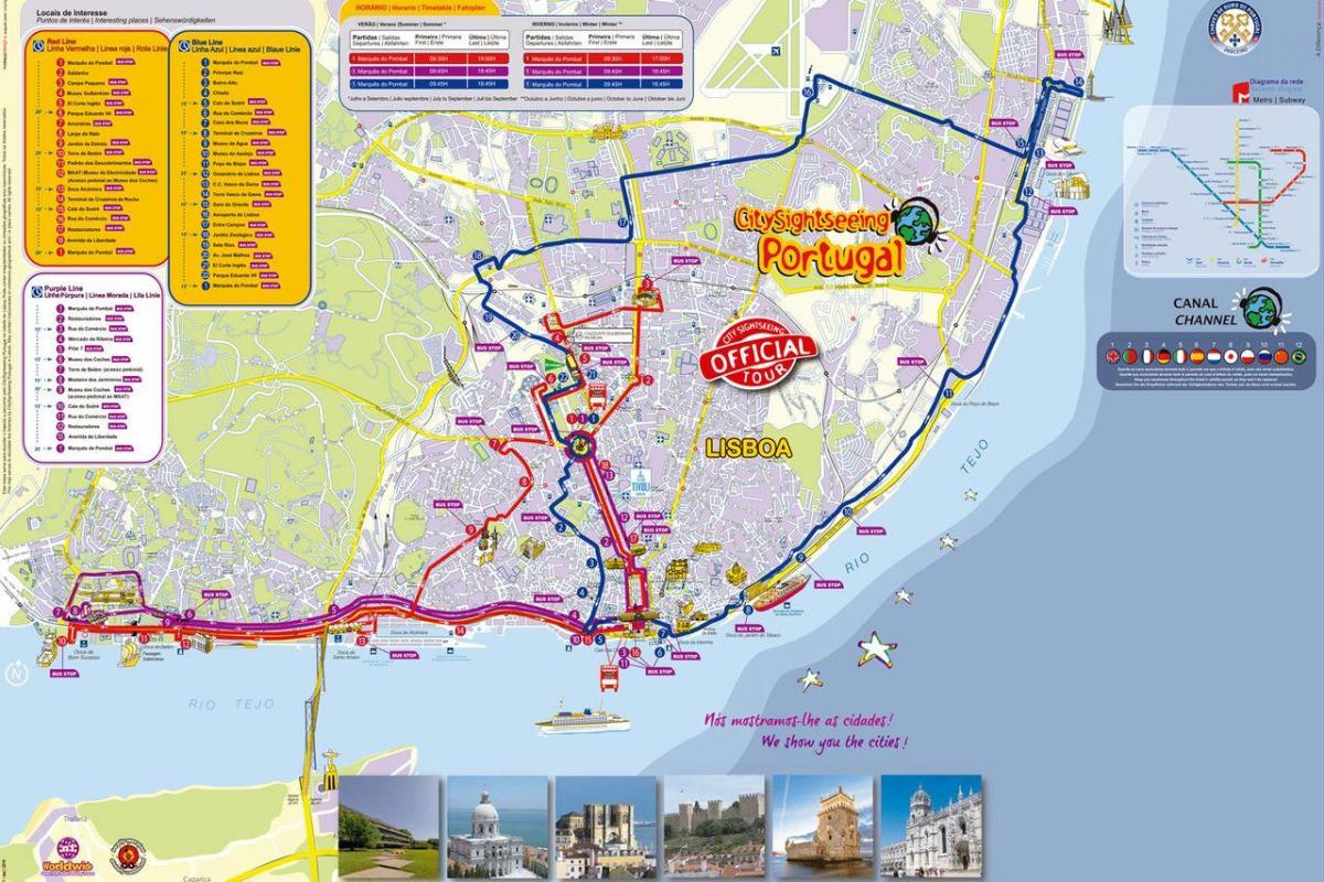 lisbona sightseeing bus mappa