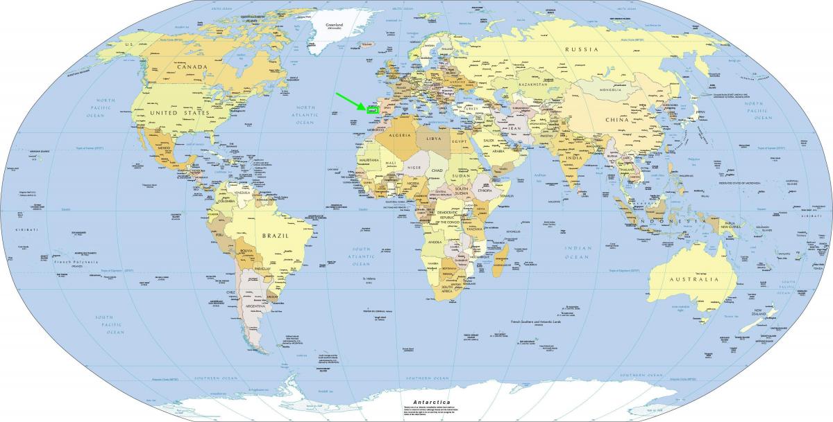 lisbona, portogallo mappa del mondo