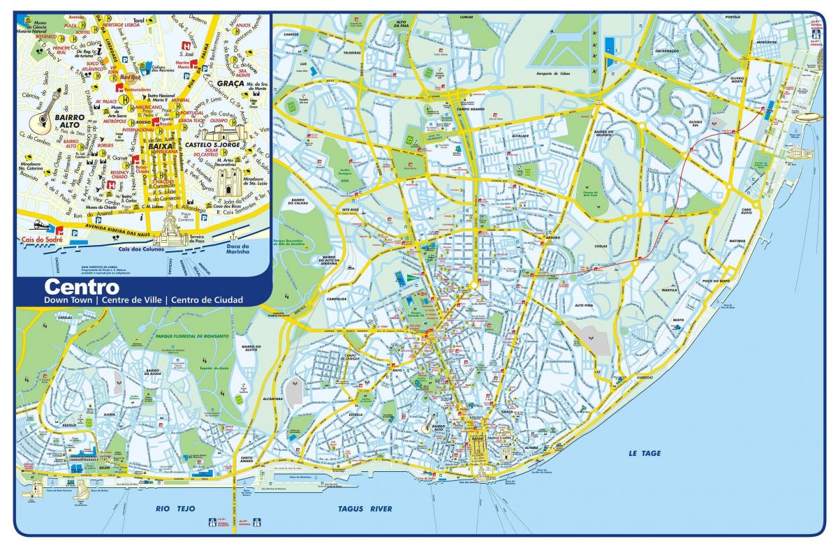 lisbona luoghi di interesse sulla mappa