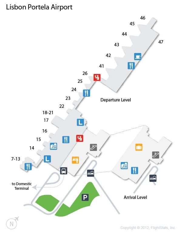 mappa di lisbona aeroporto terminal 1