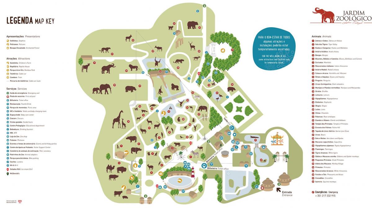 mappa di lo zoo di lisbona