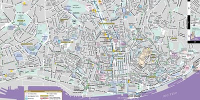 Centro città di lisbona la mappa