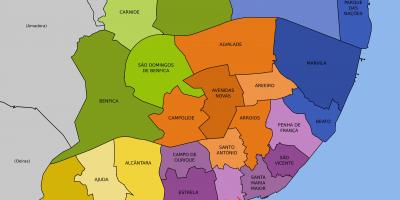 Mappa di lisbona, portogallo quartieri