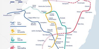 Lisbona stazioni ferroviarie mappa