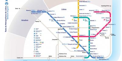 Mappa della metropolitana di lisbona