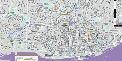 Mappa stradale di città di lisbona